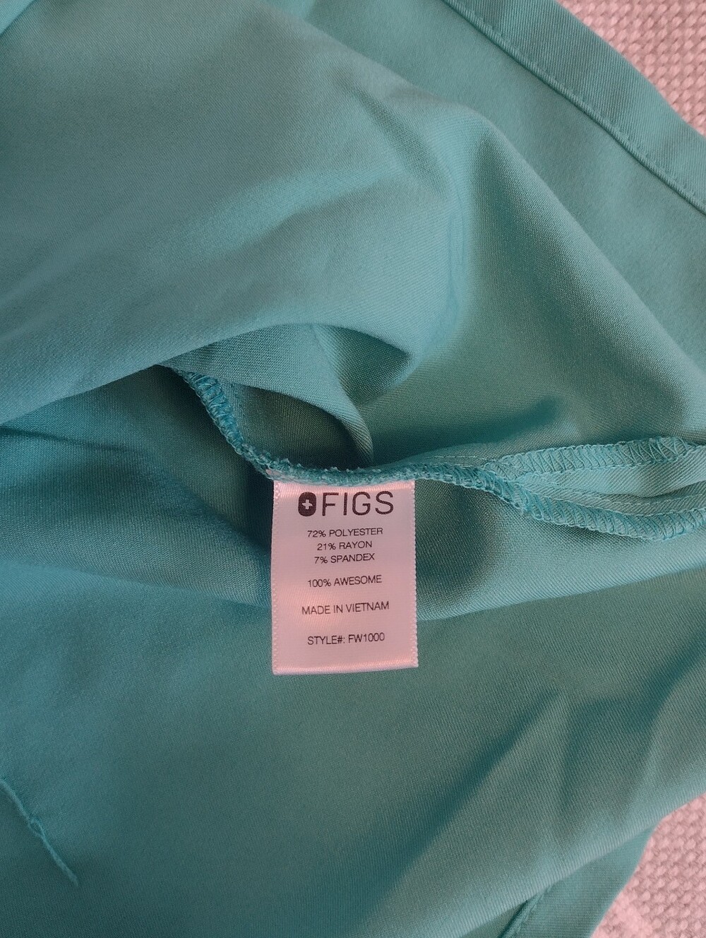 FIGS Women's Lagoon Teal Catarina Scrub Top Sz XS - Picture 7 of 7